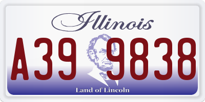 IL license plate A399838