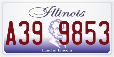 IL license plate A399853
