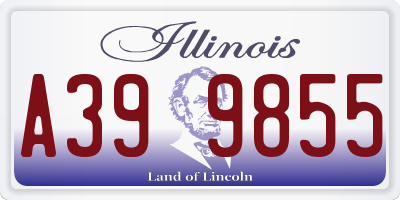 IL license plate A399855