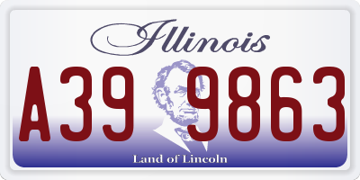 IL license plate A399863