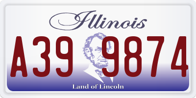 IL license plate A399874