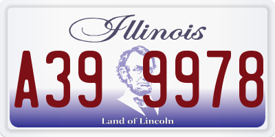 IL license plate A399978