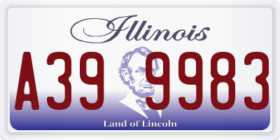 IL license plate A399983