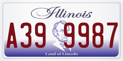 IL license plate A399987