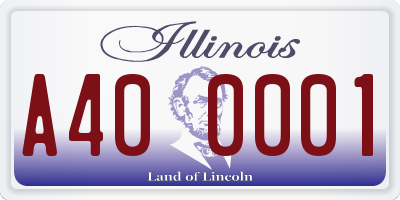 IL license plate A400001