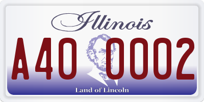 IL license plate A400002