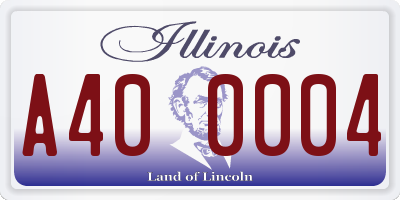 IL license plate A400004