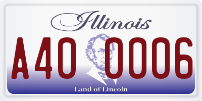 IL license plate A400006
