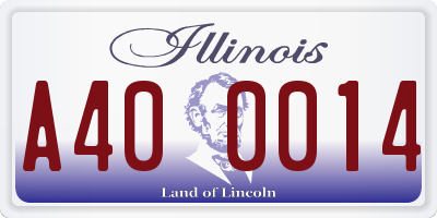 IL license plate A400014
