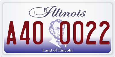 IL license plate A400022