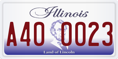 IL license plate A400023