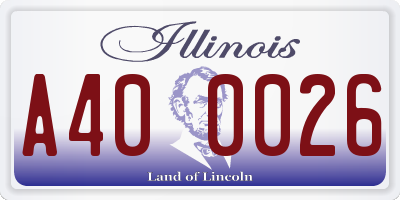 IL license plate A400026