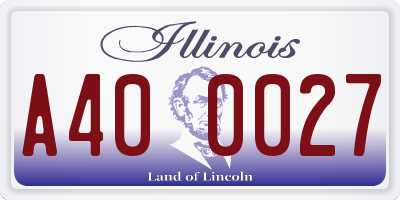 IL license plate A400027