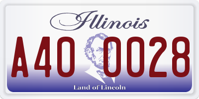 IL license plate A400028