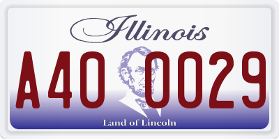 IL license plate A400029