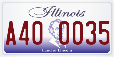 IL license plate A400035