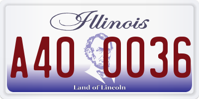 IL license plate A400036