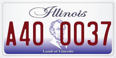 IL license plate A400037