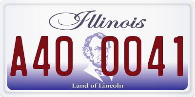 IL license plate A400041