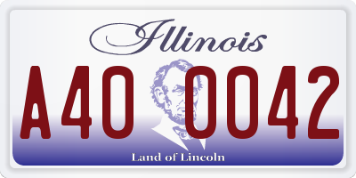 IL license plate A400042