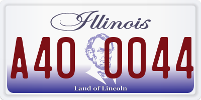 IL license plate A400044
