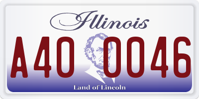 IL license plate A400046