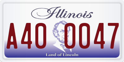 IL license plate A400047