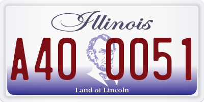 IL license plate A400051