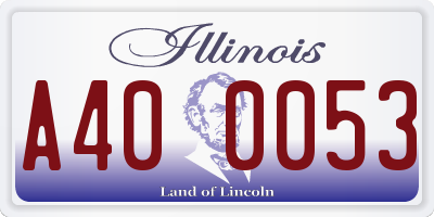 IL license plate A400053