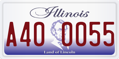 IL license plate A400055