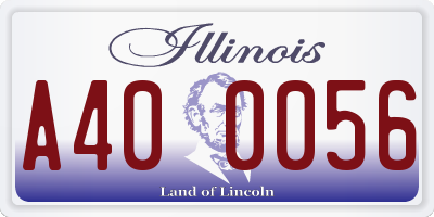 IL license plate A400056