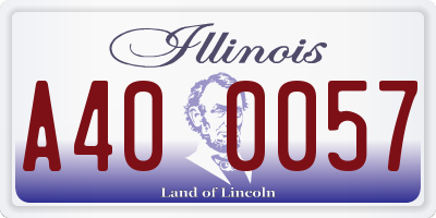 IL license plate A400057