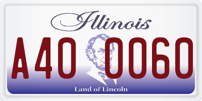 IL license plate A400060