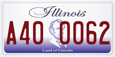 IL license plate A400062