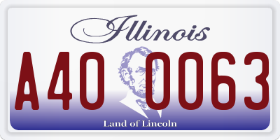 IL license plate A400063