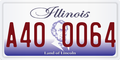 IL license plate A400064