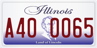 IL license plate A400065