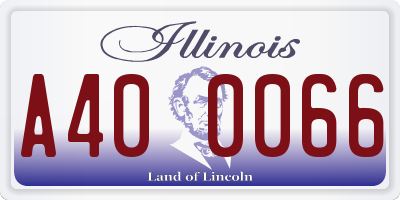 IL license plate A400066