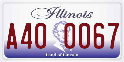 IL license plate A400067