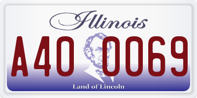 IL license plate A400069