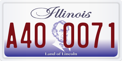 IL license plate A400071