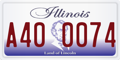 IL license plate A400074