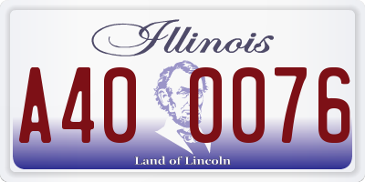 IL license plate A400076
