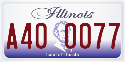 IL license plate A400077