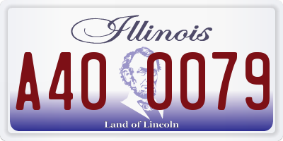 IL license plate A400079