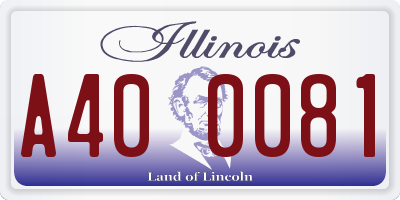 IL license plate A400081