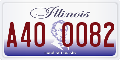 IL license plate A400082