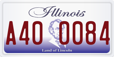 IL license plate A400084