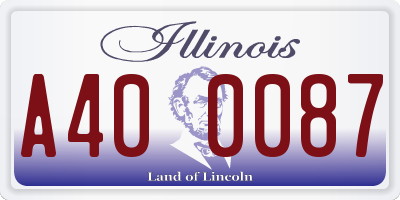 IL license plate A400087