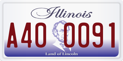 IL license plate A400091